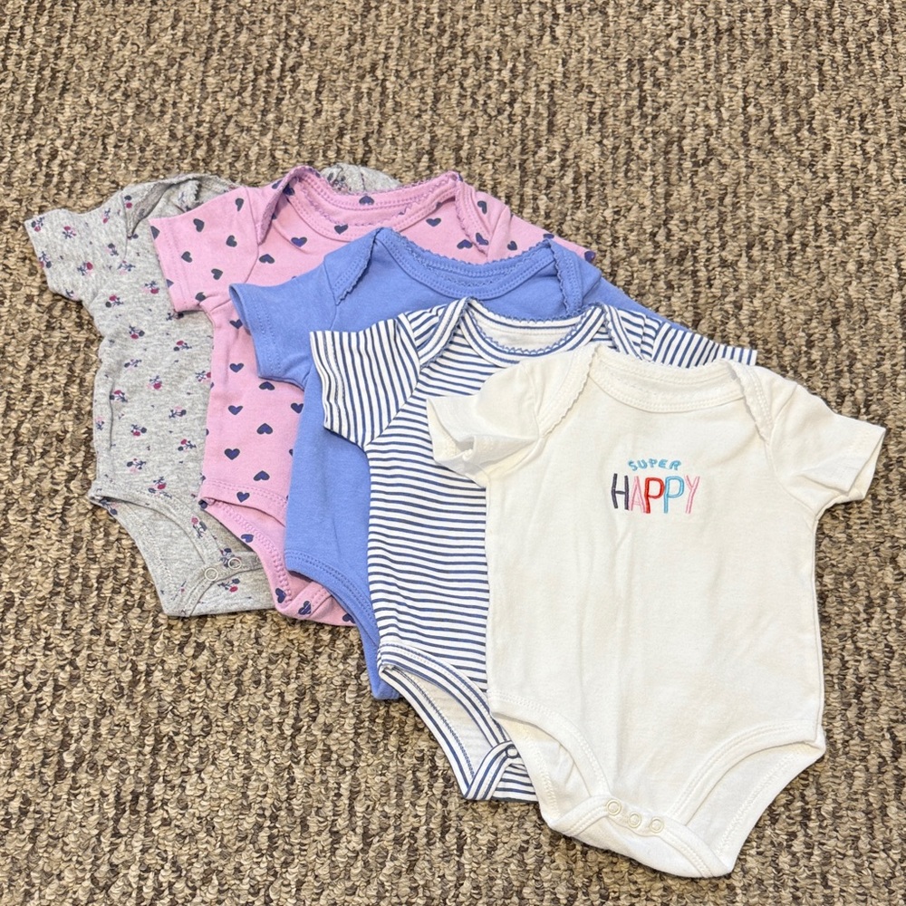 Short sleeve baby girl bodysuit lot 6 months
